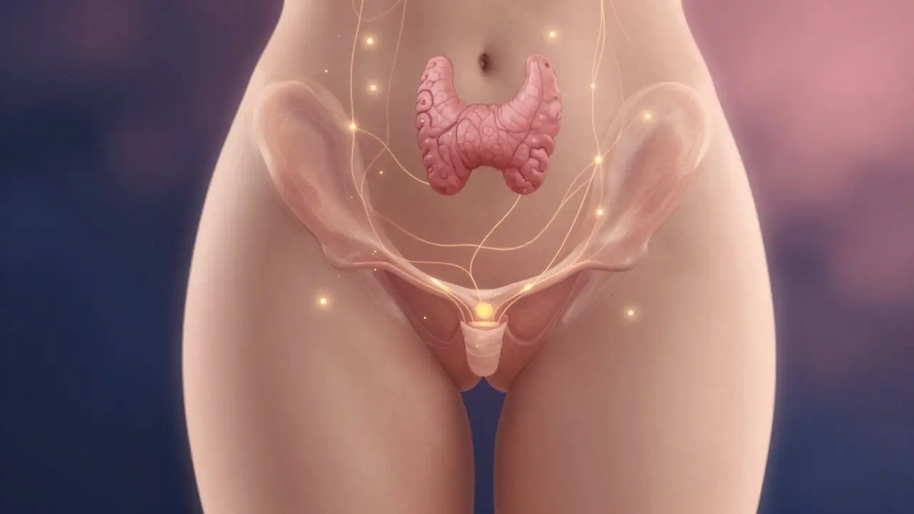 Vnitřní energie spojující vaječníky, hypofýzu a štítnou žlázu v těle ženy.