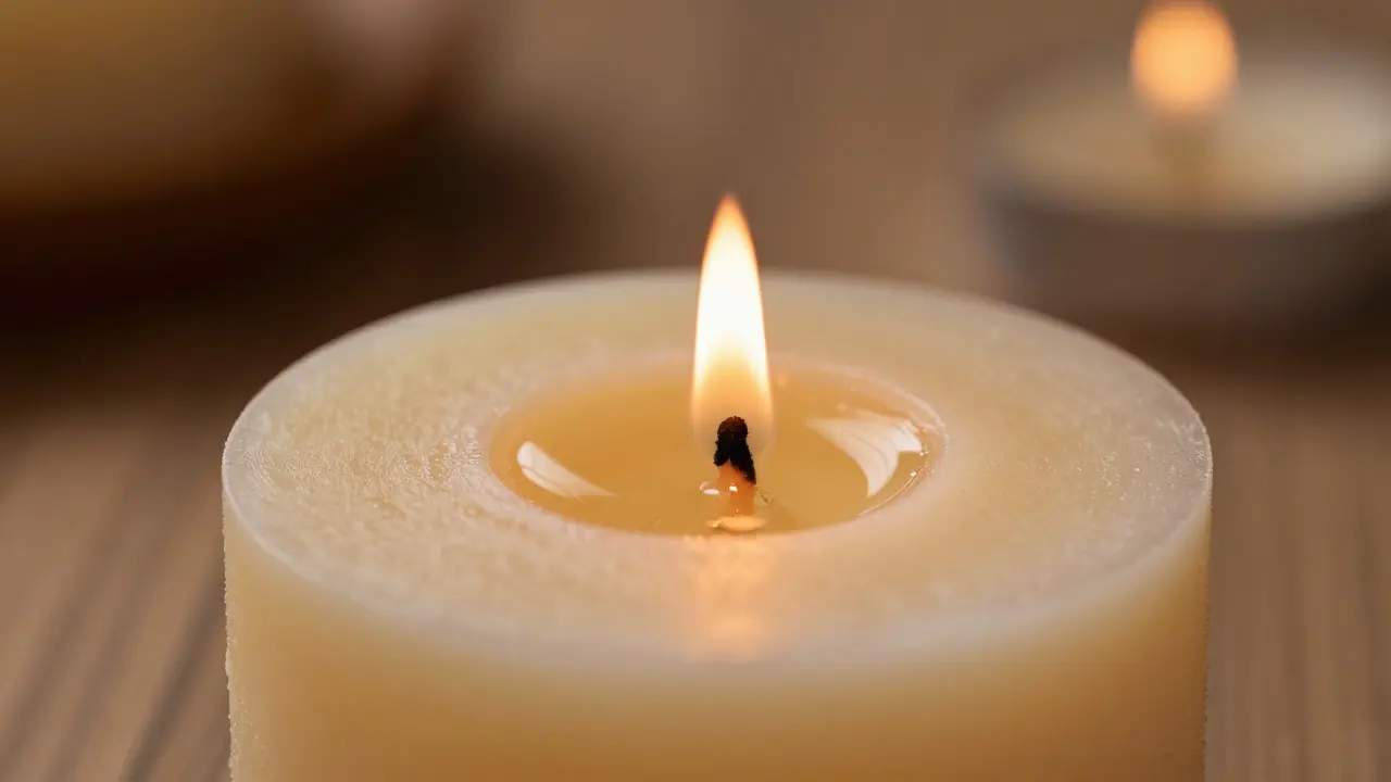 Tající masážní svíčka s teplým olejem v intimní atmosféře.