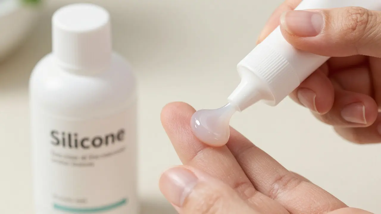 Nanesení silikonového lubrikantu na prsty s důrazem na hygienu