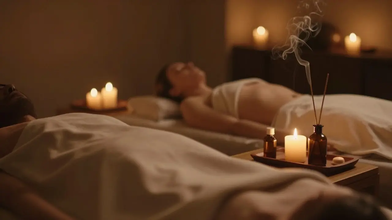 Atmosférický pohled na relaxační tantra sál
